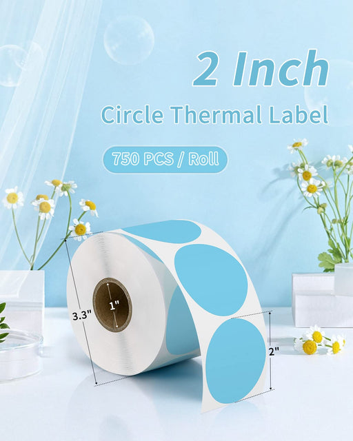 Circle Thermal Sticker Label 2-inch blue 700PCS