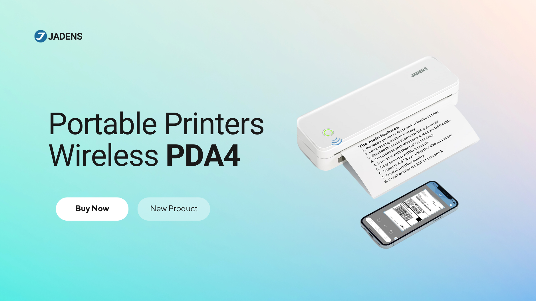 Portable Printers Wireless PDA4 Support US Letter