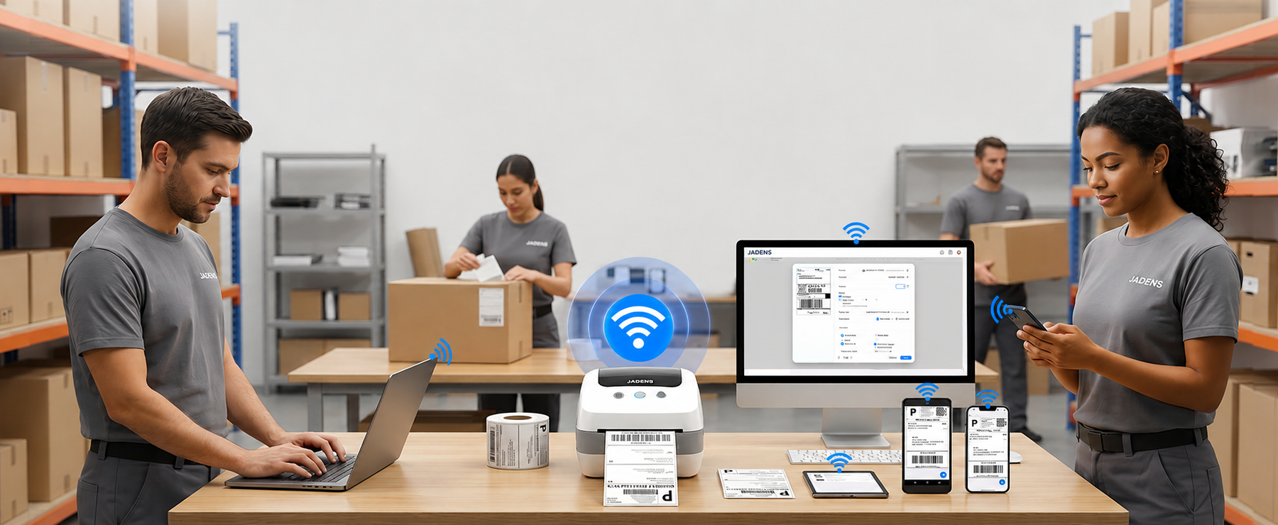 JADENS 410WF: A Smarter Wi-Fi Shipping Label Printer for Growing Businesses