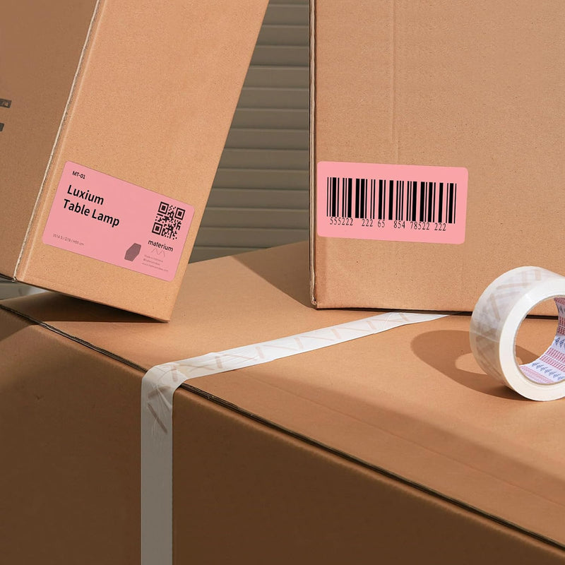 JADENS 2.25"x1.25" Self-Adhesive Barcode Thermal  Sticker Roll Label 1000 Labels Pink