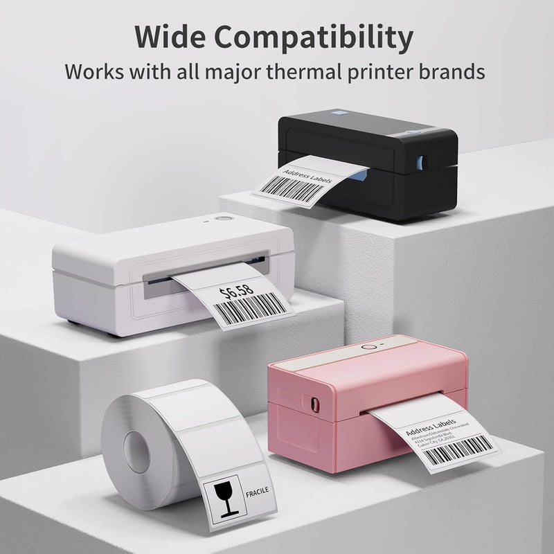 JADENS 2.25"x1.25" Self-Adhesive Barcode Thermal  Sticker Roll Label 1000 Labels White