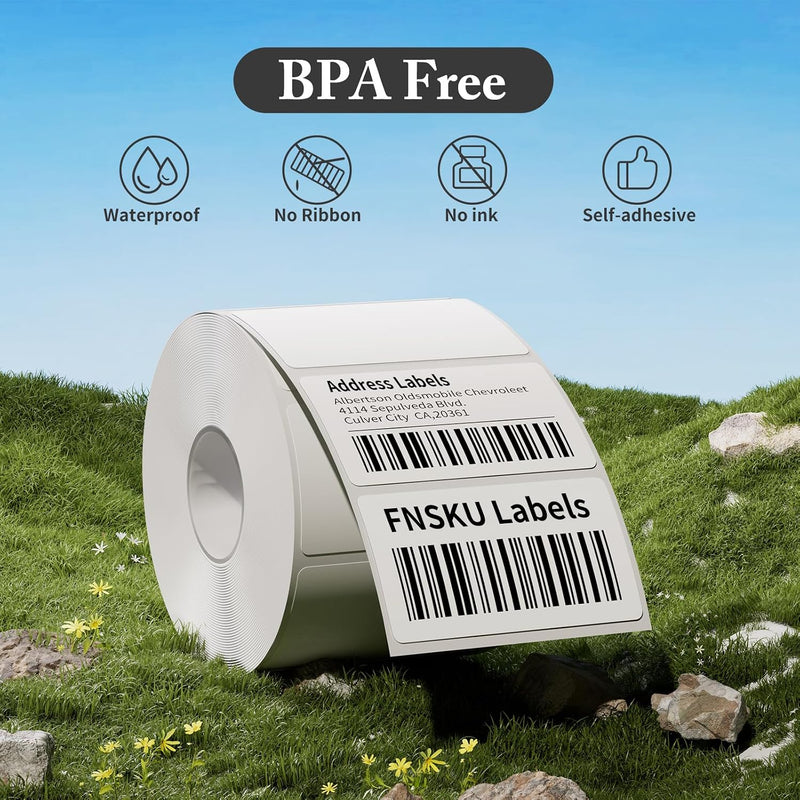 JADENS 2.25"x1.25" Self-Adhesive Barcode Thermal  Sticker Roll Label 1000 Labels White