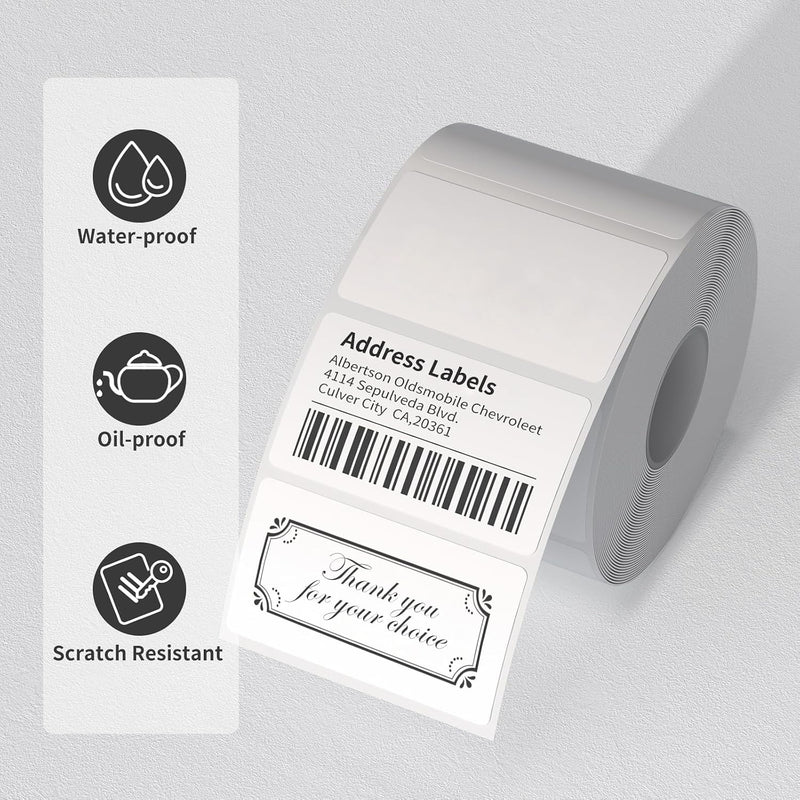 JADENS 2.25"x1.25" Self-Adhesive Barcode Thermal  Sticker Roll Label 1000 Labels White