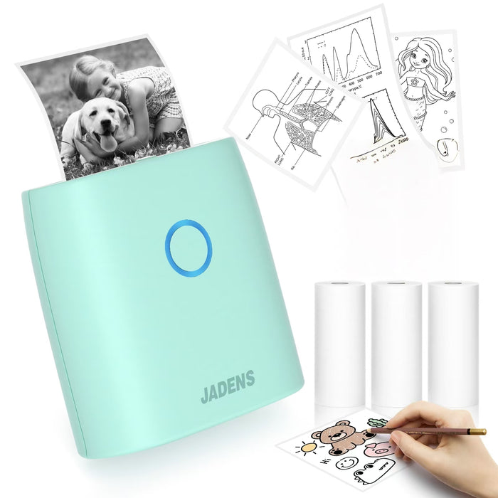 JADENS JD-21 Mini Sticker Printer-2 Inch Bluetooth Thermal Pocket Printer