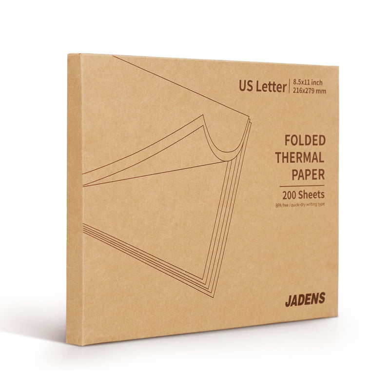 JADENS 8.5''x11'' US Letter Size Quick-Dry Thermal Printer Paper