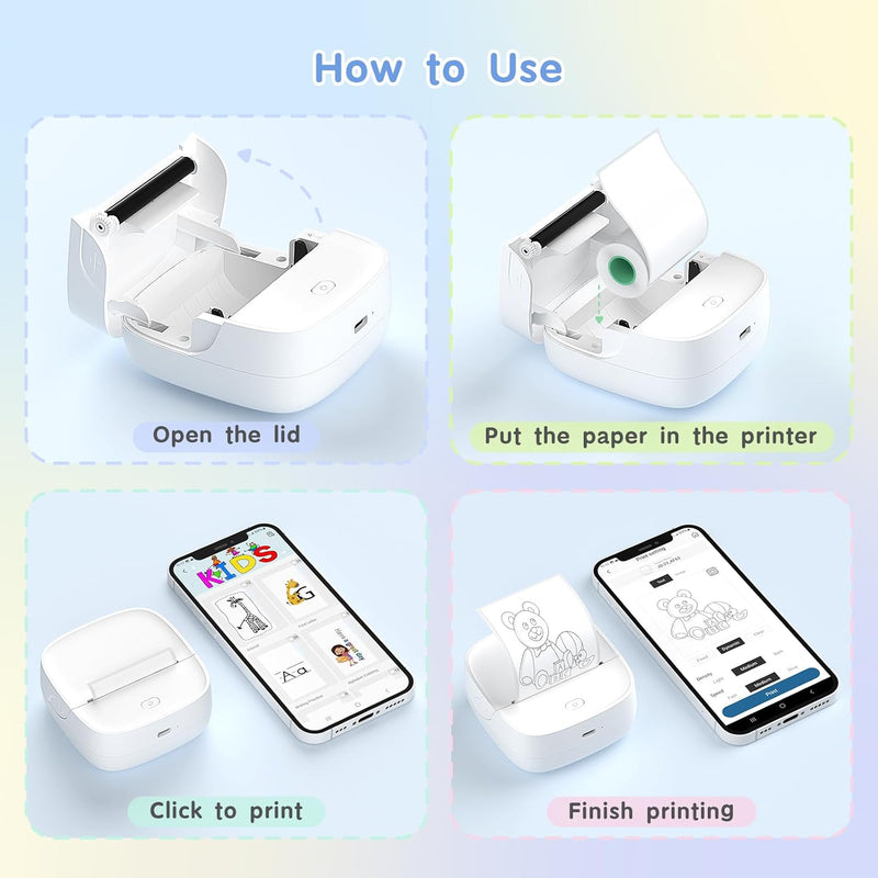 JD-23 Mini 2 Inch Thermal Sticker Printer White