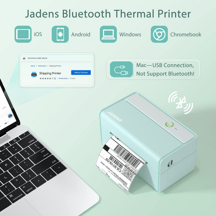 Bluetooth Shipping Label Printer 468BT Green