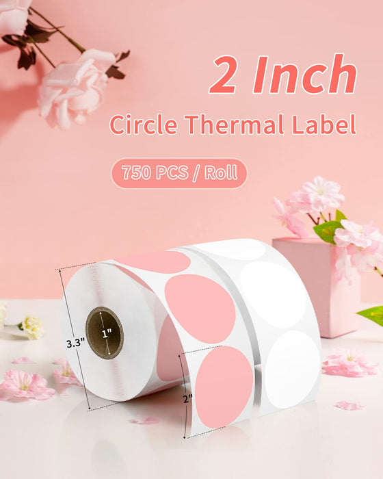 Circle Sticker Label 2inch Self-Adhesive Label for DIY Logo, QR Code, Name Tag Multicolor
