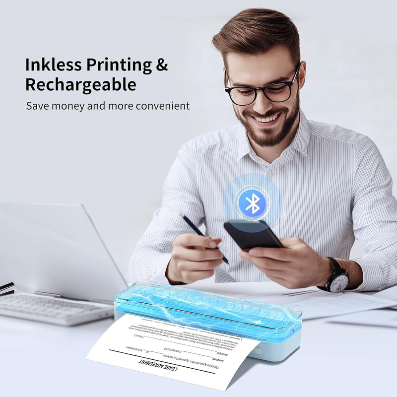 Gloryang PD-A4 PRO 300DPI Bluetooth Portable Inkless Thermal Printer
