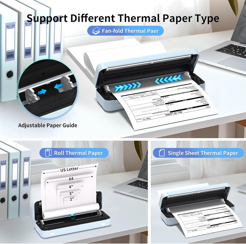 Gloryang PD-A4 PRO 300DPI Bluetooth Portable Inkless Thermal Printer