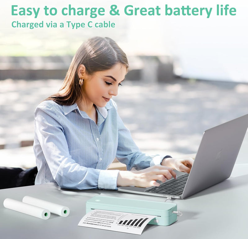 Gloryang PD-A4 Wireless Portable Thermal Printer Green
