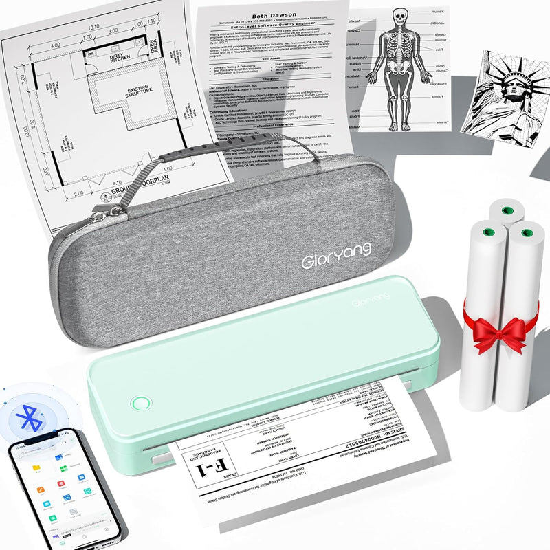 Gloryang PD-A4 Wireless Portable Thermal Printer Green