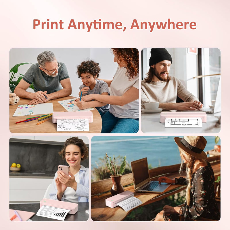 Gloryang PD-A4 Wireless Portable Thermal Printer Pink