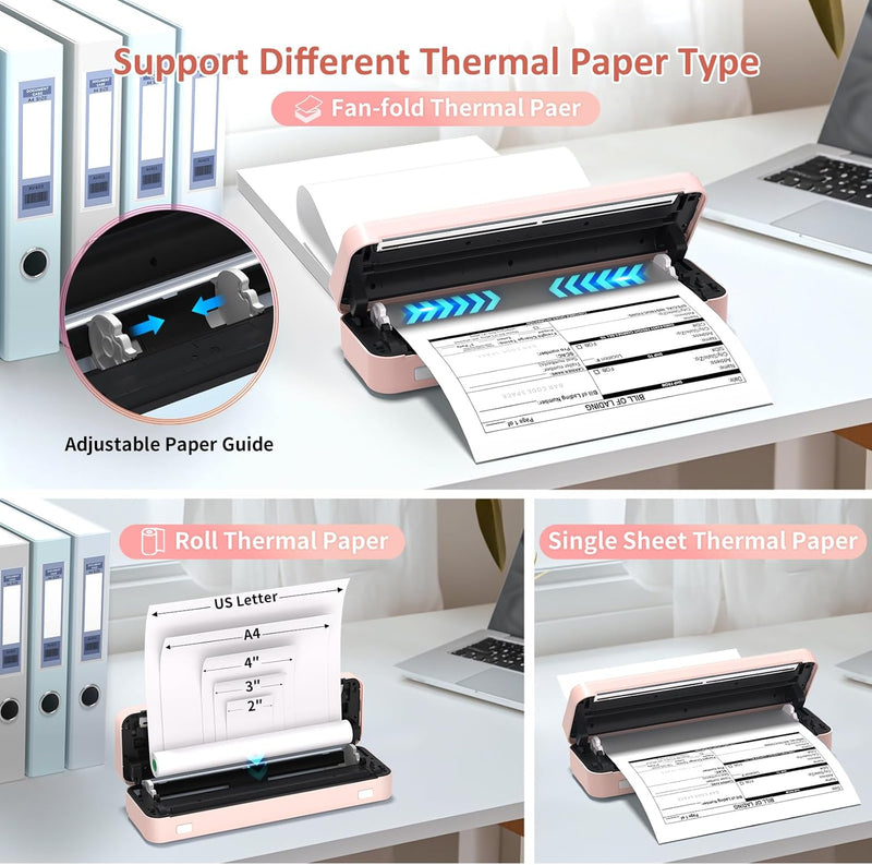 Gloryang PD-A4 Wireless Portable Thermal Printer Pink