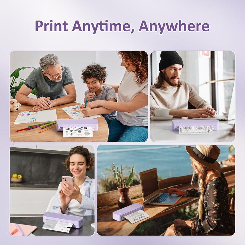 Gloryang PD-A4 Wireless Portable Thermal Printer Purple