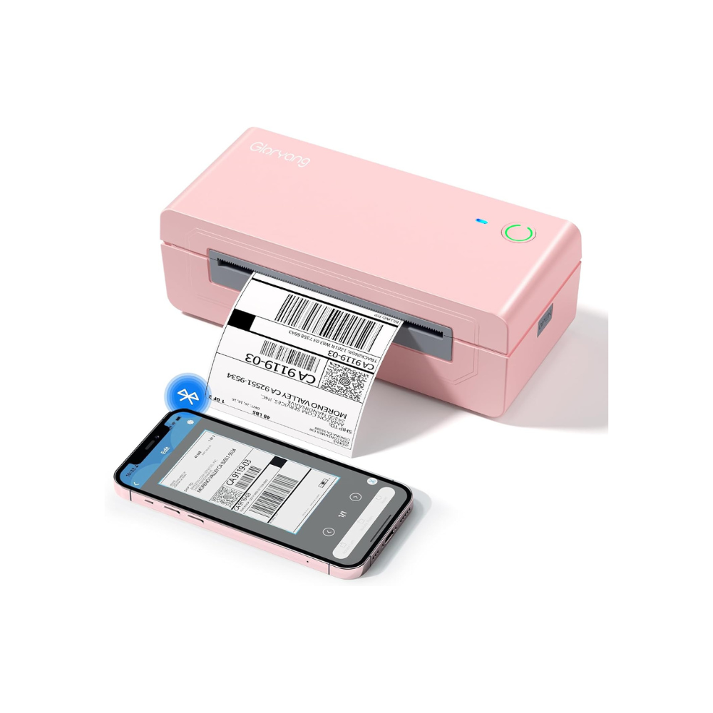 Gloryang 668BT Bluetooth Thermal Shipping Label Printer Pink — JADENS