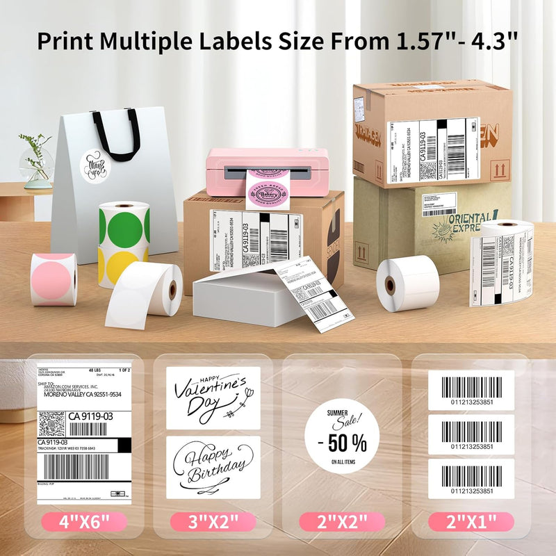 JADENS 668BT Bluetooth Wireless Thermal  Shipping Label Printer Live Sale