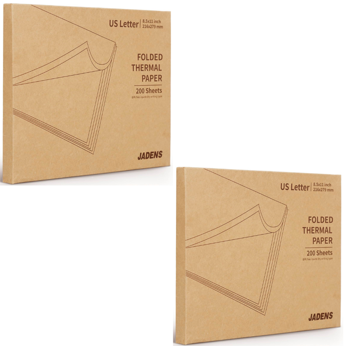 JADENS 8.5''x11'' US Letter Size Quick-Dry Thermal Printer Paper 200 Sheets