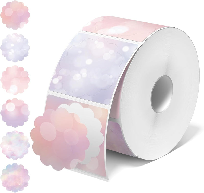 JADENS 2inch Self-Adhesive Label Circle Sticker Label - 750 Labels/Roll Bubble