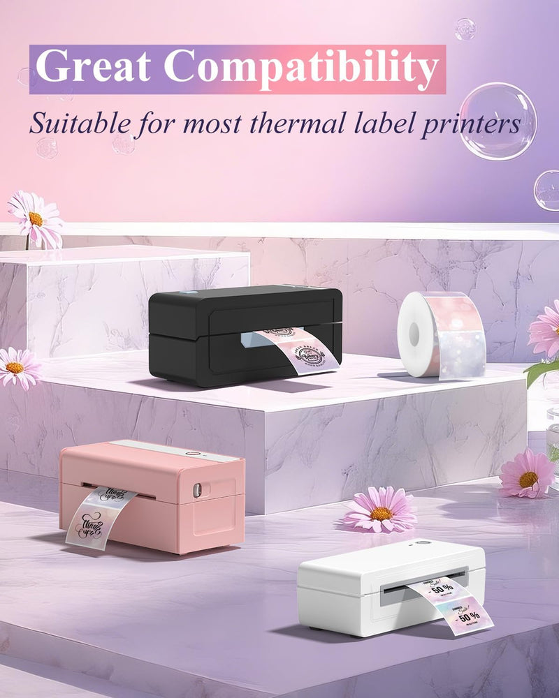 JADENS 2inch Self-Adhesive Label Circle Sticker Label - 750 Labels/Roll Bubble