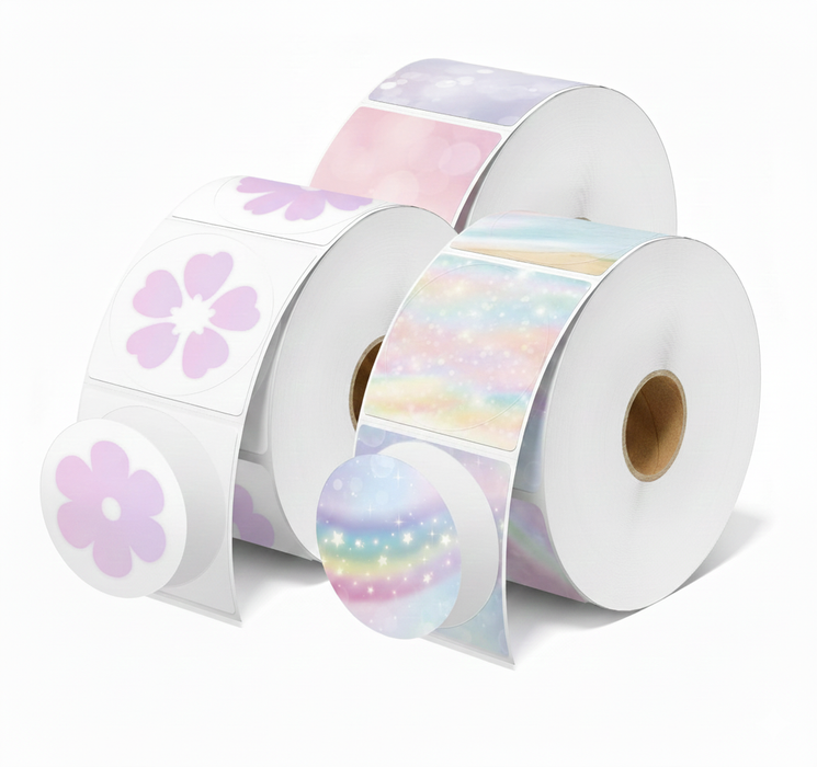 JADENS 2inch Self-Adhesive Label Circle Sticker Label - 3Rolls Mixed Patterns
