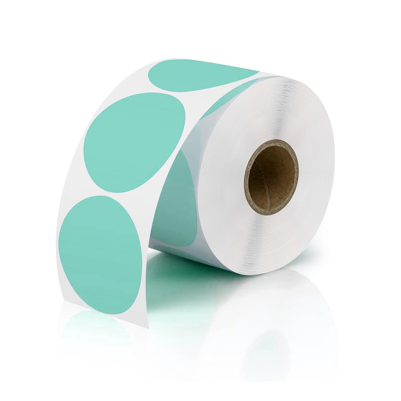 JADENS 2inch Self-Adhesive Label Circle Sticker Label Green Color