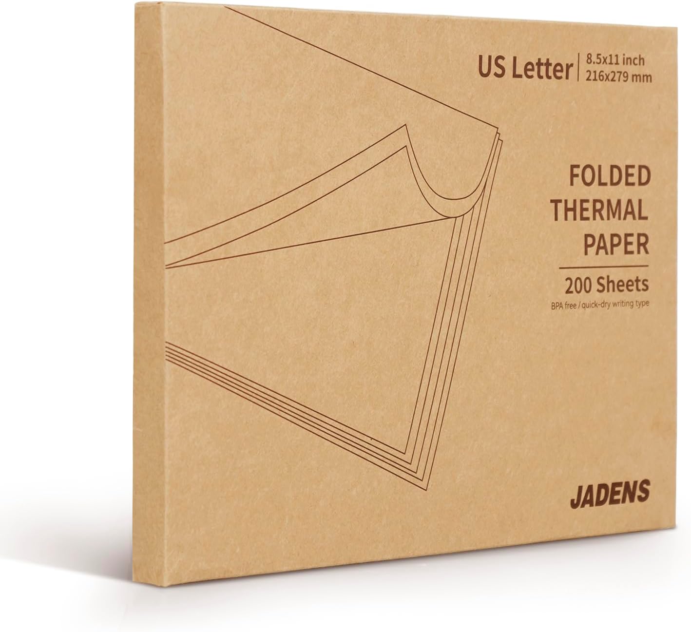 JADENS 8.5''x11'' US Letter Size Quick-Dry Thermal Printer Paper 200 S