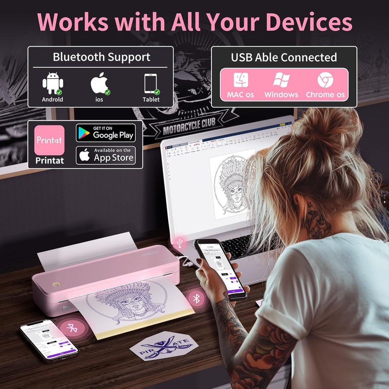 JADENS JD-116 Bluetooth Thermal Tattoo Stencil Printer