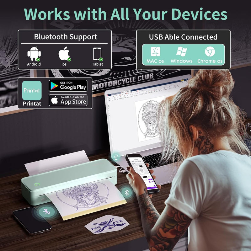 JADENS JD-116 Bluetooth Thermal Tattoo Stencil Printer