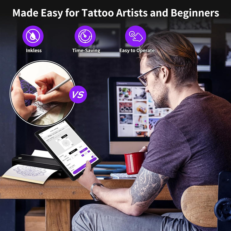 JADENS JD-116 Bluetooth Thermal Tattoo Stencil Printer