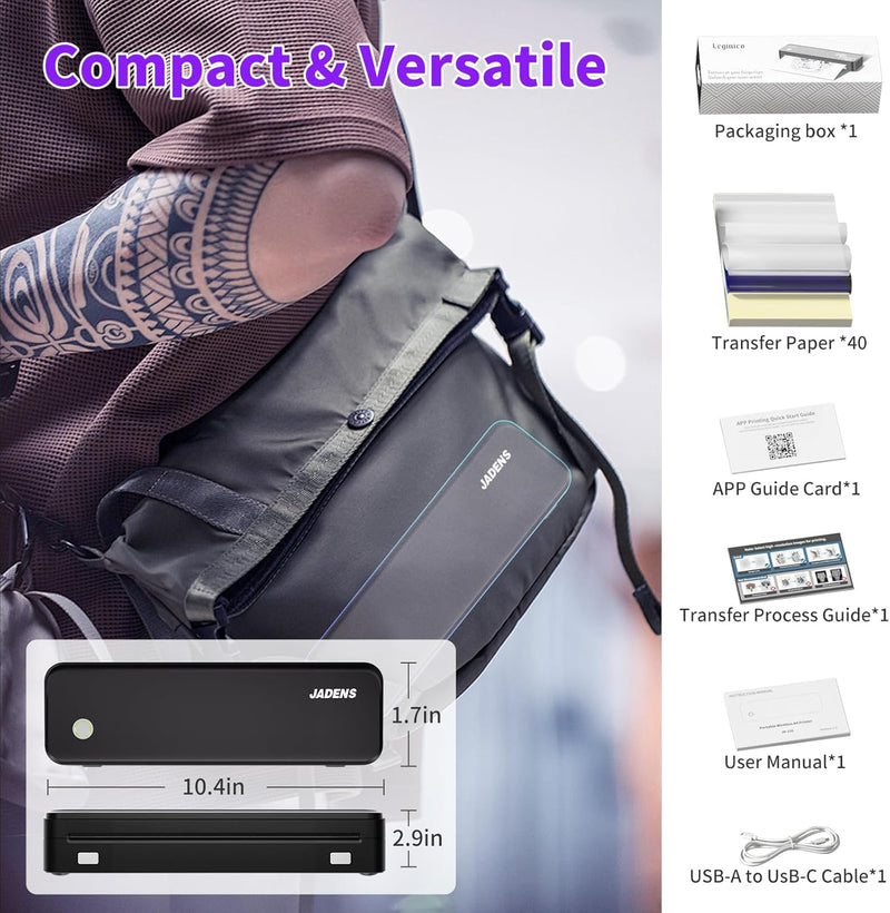 JADENS JD-116 Bluetooth Thermal Tattoo Stencil Printer