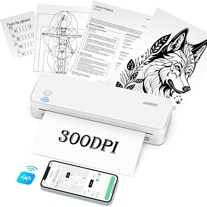 JADENS JADENS PD-A4 Pro 300DPI  Wireless Thermal Portable Printer