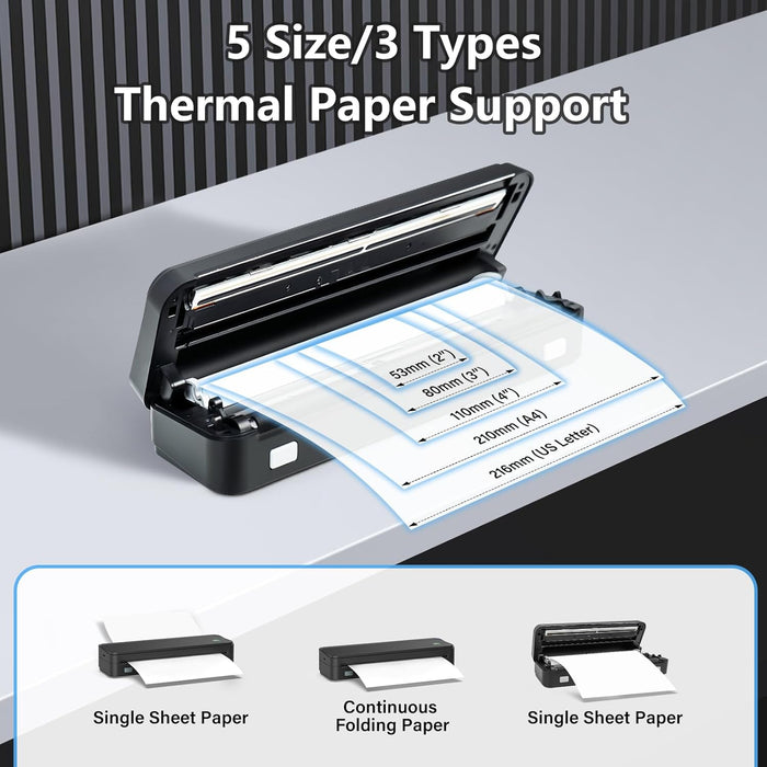 JADENS PD-A4 Pro 300DPI  Wireless Thermal Portable Printer