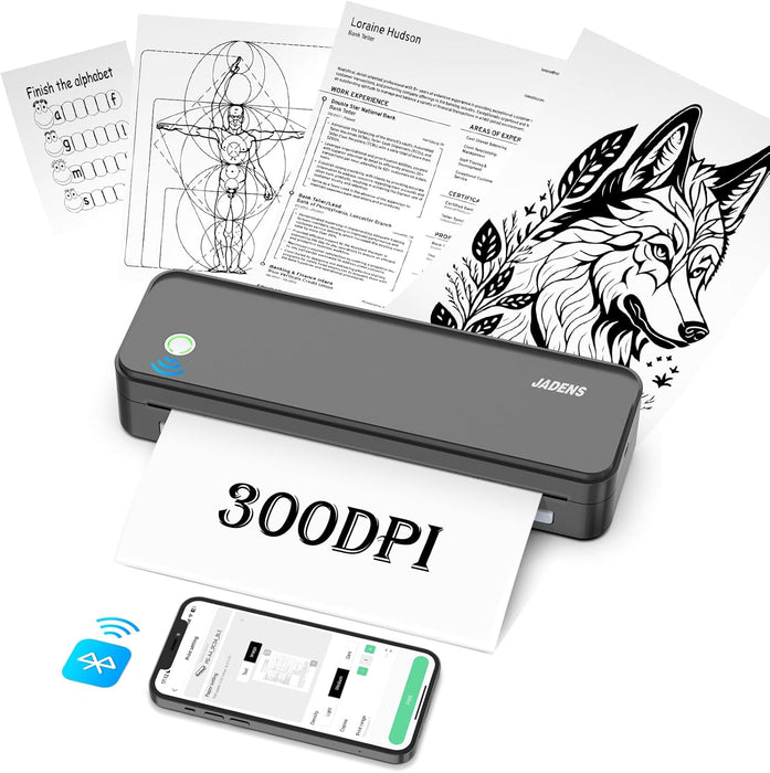 JADENS PD-A4 Pro 300DPI  Wireless Thermal Portable Printer