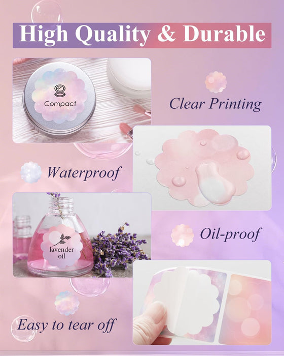 JADENS 2inch Self-Adhesive Label Circle Sticker Label - 3Rolls Mixed Patterns