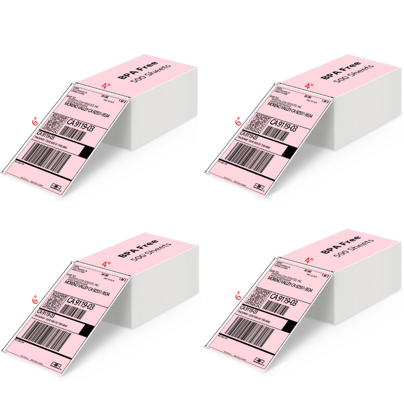 JADENS 4x6" Thermal Direct Shipping Labels - FanFold (250 Labels)