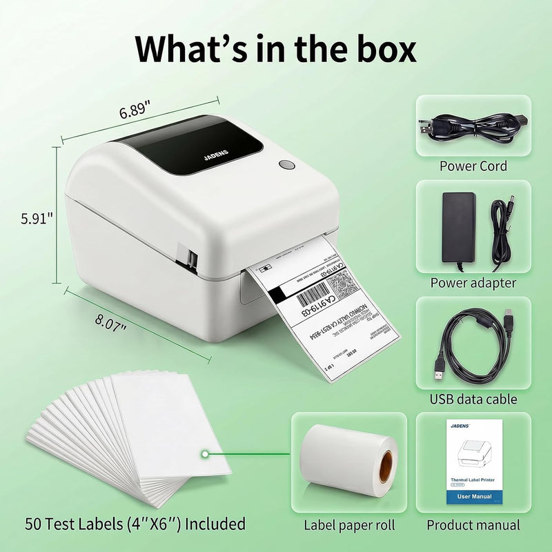 JADENS 168BT Classic Wireless Shipping Label Printer