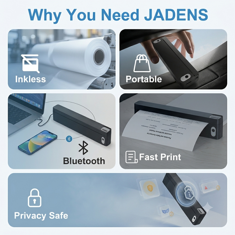 JADENS JD-166 Next-Generation World's Smallest Inkless Portable Printer