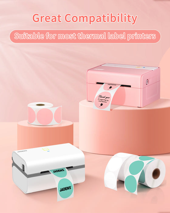 JADENS 2inch Self-Adhesive Label 4 Circle Sticker Label Mixed Color