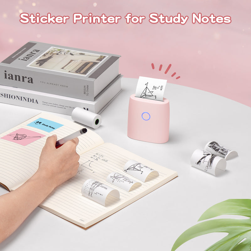 JADENS JD-21 Mini Sticker Printer-2 Inch Bluetooth Thermal Pocket Printer