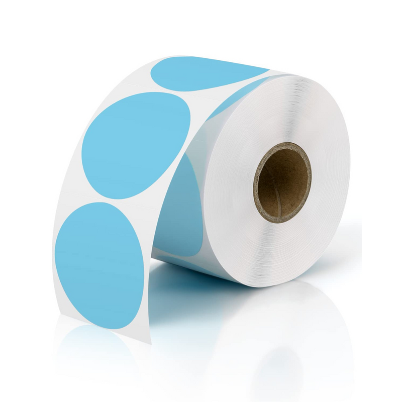 JADENS 2inch Self-Adhesive Label Circle Sticker Label Blue Color