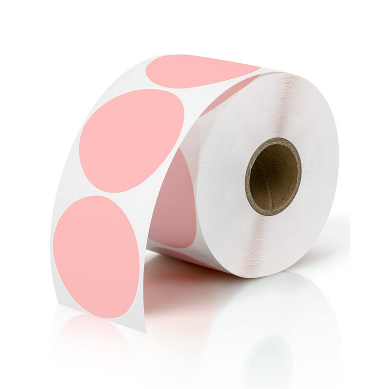 JADENS 2inch Self-Adhesive Label Circle Sticker Label Pink Color