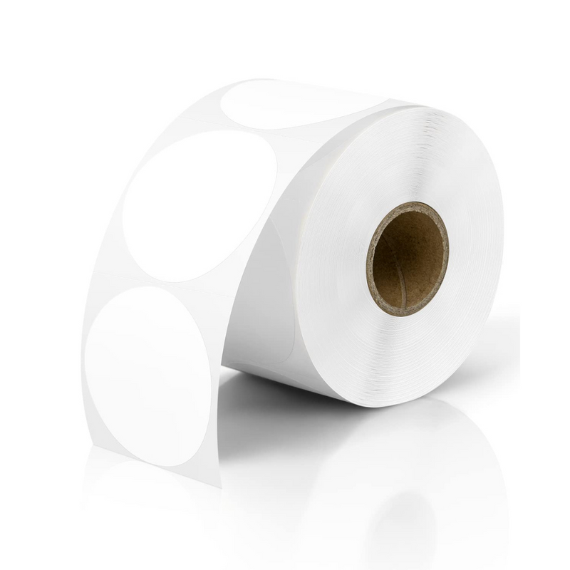 JADENS 2inch Self-Adhesive Label Circle Sticker Label White Color