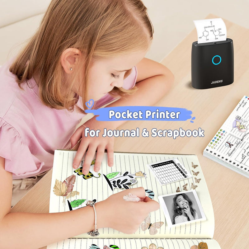 JADENS JD-21 Mini Sticker Printer-2 Inch Bluetooth Thermal Pocket Printer