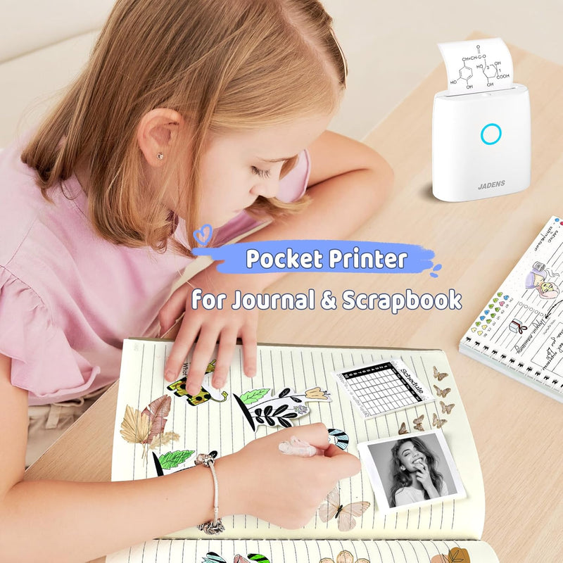 JADENS JD-21 Mini Sticker Printer-2 Inch Bluetooth Thermal Pocket Printer