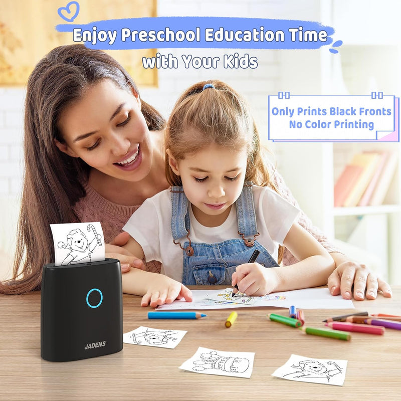 JADENS JD-21 Mini Sticker Printer-2 Inch Bluetooth Thermal Pocket Printer