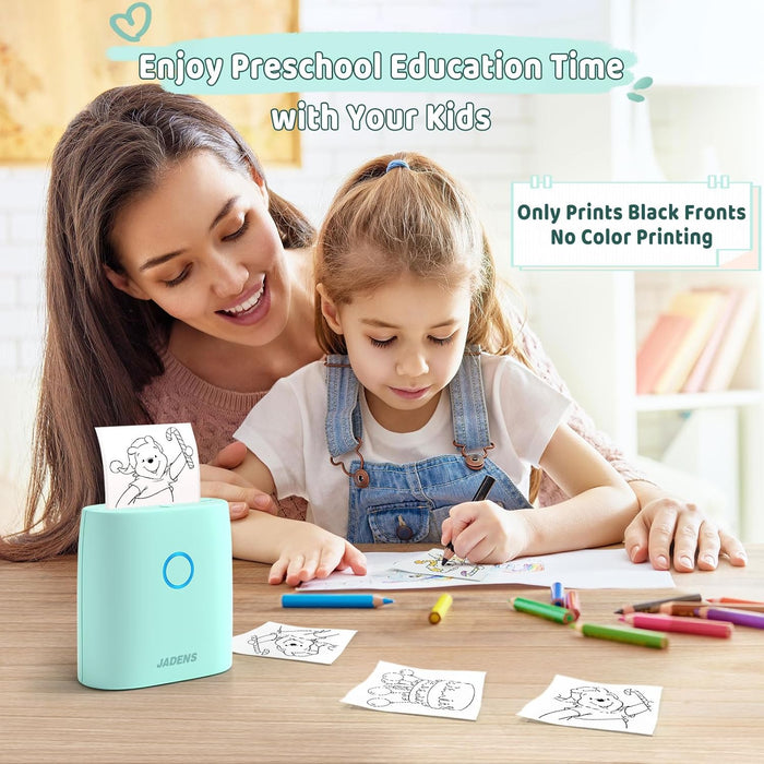 JADENS JD-21 Mini Sticker Printer-2 Inch Bluetooth Thermal Pocket Printer Valentine Gift