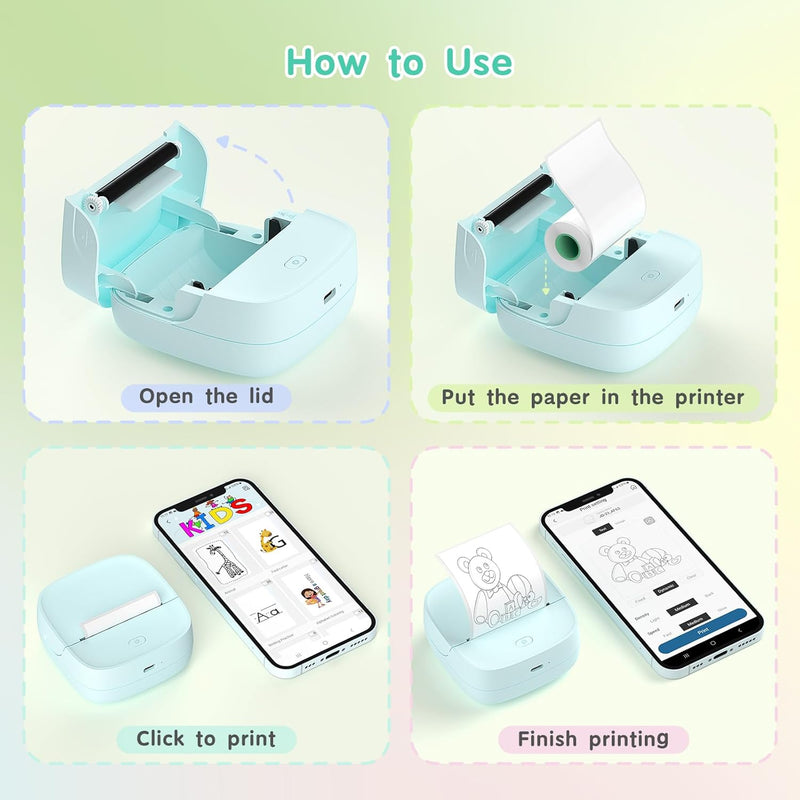 JD-23 Mini 2 Inch Thermal Sticker Printer Green