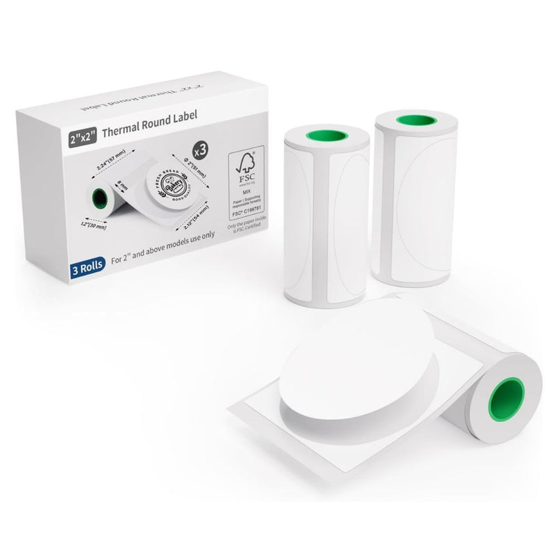 JD-23 Sticker Printer 2 Inch Round Thermal Sticker Paper  White