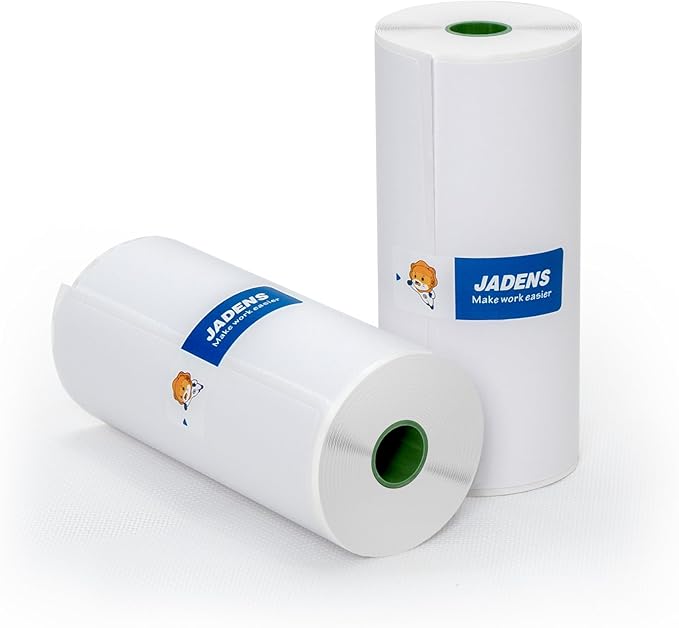 JADENS 2 Rolls Thermal Label Paper, 4"×6" Compatible with C10 & 568P